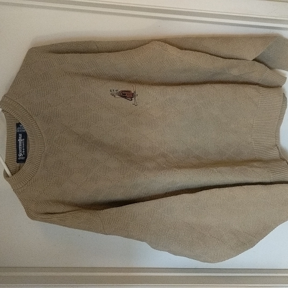 XL Golf bag Sweater Scottish Isle by Bernette tan color